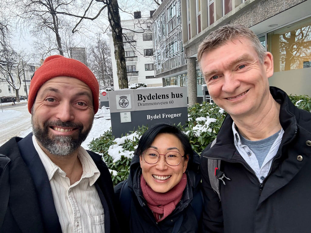 The team visiting Bydel Frogner in january 2026. From the left, Bjarte Falck Olsen, Kine Johansen and Morten Holst.